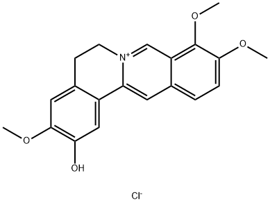 3,9,10-trimethoxy-5,6-dihydroisoquinolino[2,1-b]isoquinolin-7-ium-2-ol chloride 구조식 이미지
