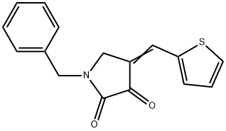 1-(Phenylmethyl)-4-(2-thienylmethylene)-2,3-pyrrolidinedione Structure