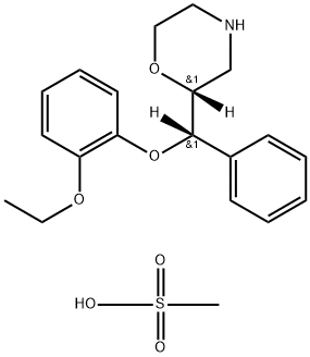 Morpholine, 2-[(S)-(2-ethoxyphenoxy)phenylmethyl]-, (2R)-rel-, compd. with methanesulfonate (1:1) Structure