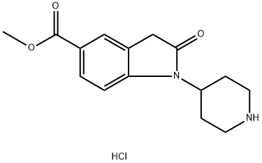 Methyl 2-oxo-1-(piperidin-4-yl)indoline-5-carboxylate hydrochloride Structure