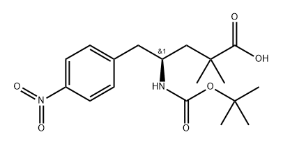 (S)-4-((tert-butoxycarbonyl)amino)-2,2-dimethyl-5-(4-nitrophenyl)pentanoic acid Structure