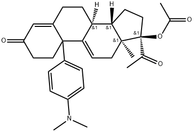 19-Norpregna-4,9(11)-diene-3,20-dione, 17-(acetyloxy)-10-[4-(dimethylamino)phenyl]-, (10ξ)- 구조식 이미지