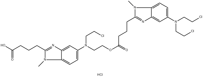 4-[5-({2-[(4-{5-[Bis(2-chloroethyl)amino]-1-methyl-1H-benzimidazol-2-yl}butanoyl)oxy]ethyl}(2-chloroethyl)amino)-1-methyl-1H benzimidazol-2-yl]butanoic acid Structure
