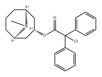α-클로로-α,α-디페닐아세트산(1β,5β)-9-메틸-9-아자비시클로[3.3.1]노난-3β-일에스테르 구조식 이미지