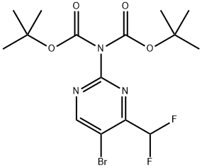 Di-tert-butyl (5-bromo-4-(difluoromethyl)pyrimidin-2-yl)iminodicarbonate Structure