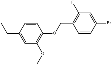 Benzene, 4-bromo-1-[(4-ethyl-2-methoxyphenoxy)methyl]-2-fluoro- Structure