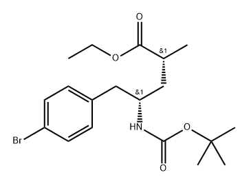Benzenepentanoic acid, 4-bromo-γ-[[(1,1-dimethylethoxy)carbonyl]amino]-α-methyl-, ethyl ester, (αR,γS)- 구조식 이미지