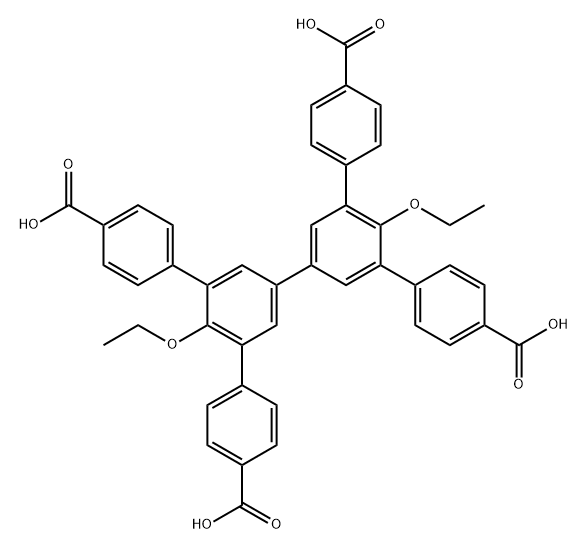 5',5''-bis(4-carboxyphenyl)-4'',6'-diethoxy-[1,1':3',1'':3'',1'''-quaterphenyl]-4,4'''-dicarboxylic acid Structure