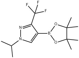 1-isopropyl-4-(4,4,5,5-tetramethyl-1,3,2-dioxaborolan-2-yl)-3-(trifluoromethyl)-1H-pyrazole Structure