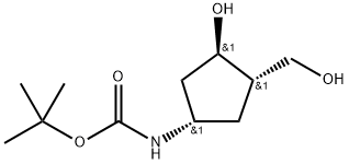 Carbamic acid, N-[(1S,3R,4S)-3-hydroxy-4-(hydroxymethyl)cyclopentyl]-1,1-dimethylethyl ester Structure