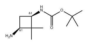 tert-butyl N-[(1R,3S)-3-amino-2,2-dimethyl-cyclobutyl]carbamate 구조식 이미지