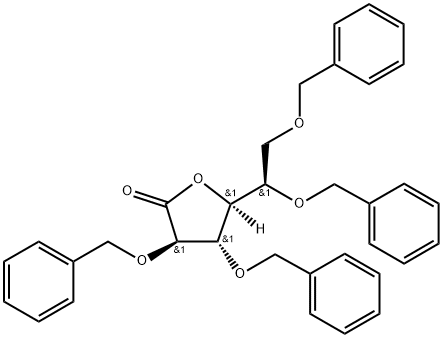 D-Galactonic acid, 2,3,5,6-tetrakis-O-(phenylmethyl)-, γ-lactone Structure