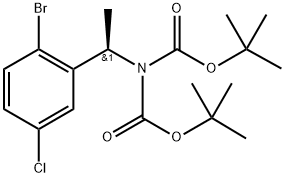 tert-Butyl (R)-(1-(2-bromo-5-chlorophenyl)ethyl)(tert-butoxycarbonyl)carbamate Structure