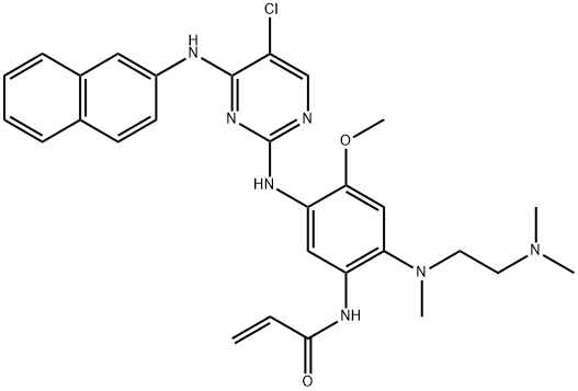 2-Propenamide, N-[5-[[5-chloro-4-(2-naphthalenylamino)-2-pyrimidinyl]amino]-2-[[2-(dimethylamino)ethyl]methylamino]-4-methoxyphenyl]- Structure