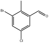 3-Bromo-5-chloro-2-methylbenzaldehyde 구조식 이미지