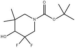 tert-Butyl 3,3-difluoro-4-hydroxy-5,5-dimethylpiperidine-1-carboxylate Structure