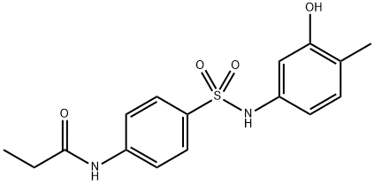 N-(4-(N-(3-hydroxy-4-methylphenyl)sulfamoyl)phenyl)propionamideN-(4-(N-(3-hydroxy-4-methylphenyl)aminosufonyl-)phenyl)propionamide 구조식 이미지