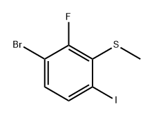 (3-Bromo-2-fluoro-6-iodophenyl)(methyl)sulfane Structure