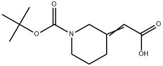 (E)-2-(1-(tert-butoxycarbonyl)piperidin-3-ylidene)acetic acid Structure