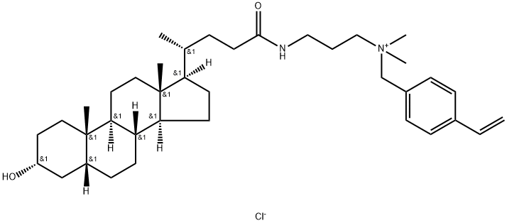 4-ethenyl-N-[3-[[(3α,5β)-3-hydroxy-24-oxocholan-24-yl]amino]propyl]-N,N-dimethyl benzenemethanaminium chloride (1:1) Structure