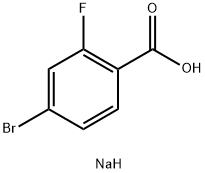 Benzoicacid,4-bromo-2-fluoro-,sodiumsalt(1:1) Structure