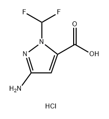 3-amino-1-(difluoromethyl)-1H-pyrazole-5-carboxylic acid Structure