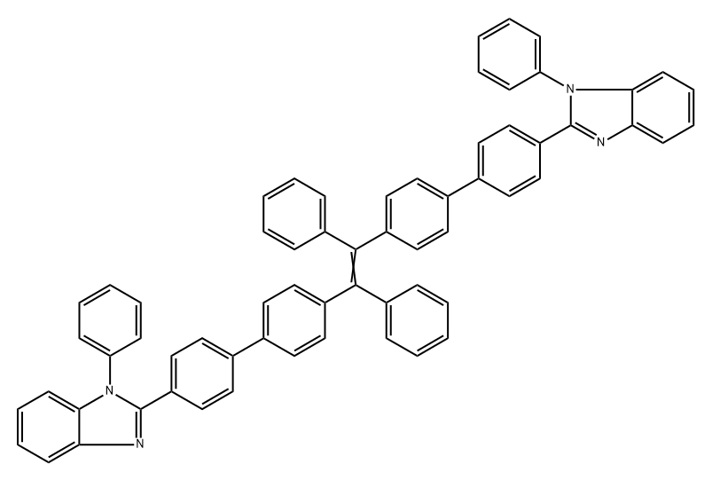 1,2-diphenyl-1,2-bis(4'-(1-phenyl-1H-benzo[d]imidazol-2-yl)-[1,1'-biphenyl]-4-yl)ethene Structure