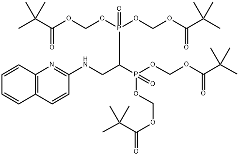 Propanoic acid, 2,2-dimethyl-, 1,1′,1′′,1′′′-[[2-(2-quinolinylamino)ethylidene]b… Structure