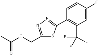 1,3,4-Thiadiazole-2-methanol, 5-[4-fluoro-2-(trifluoromethyl)phenyl]-, 2-acetate Structure