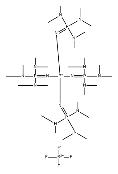 Phosphorus(1+), tetrakis(N,N,N',N',N'',N''-hexamethylphosphorimidic triamidato-κN''')-, (T-4)-, tetrafluoroborate(1-) (1:1) Structure