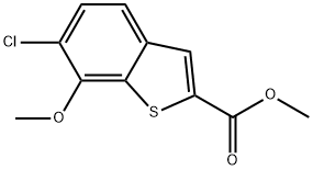 Benzo[b]thiophene-2-carboxylic acid, 6-chloro-7-methoxy-, methyl ester Structure