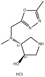 3-Pyrrolidinol, 4-[methyl[(5-methyl-1,3,4-oxadiazol-2-yl)methyl]amino]-, hydrochloride (1:2), (3R,4R)- Structure