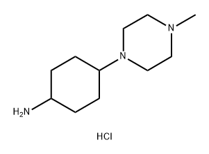 Cyclohexanamine, 4-(4-methyl-1-piperazinyl)-, hydrochloride (1:3) Structure