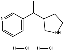 Pyridine, 3-[1-(3-pyrrolidinyl)ethyl]-, hydrochloride (1:2) Structure