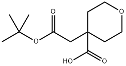 2H-Pyran-4-acetic acid, 4-carboxytetrahydro-, α-(1,1-dimethylethyl) ester 구조식 이미지
