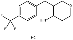 3-(4-(Trifluoromethyl)benzyl)tetrahydro-2H-pyran-4-amine hydrochloride Structure