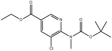 3-Pyridinecarboxylic acid, 5-chloro-6-[[(1,1-dimethylethoxy)carbonyl]methylamino]-, ethyl ester Structure