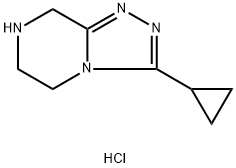 1,2,4-Triazolo[4,3-a]pyrazine, 3-cyclopropyl-5,6,7,8-tetrahydro-, hydrochloride (1:1) 구조식 이미지