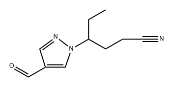 1H-Pyrazole-1-butanenitrile, γ-ethyl-4-formyl- Structure