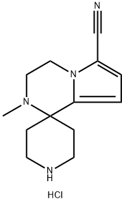 2''-Methyl-3'',4''-dihydro-2''H-spiro[piperidine-4,1''-pyrrolo[1,2-a]pyrazine]-6''-carbonitrile hydrochloride Structure