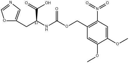 5-Oxazolepropanoic acid, α-[[[(4,5-dimethoxy-2-nitrophenyl)methoxy]carbonyl]amino]-, (αS)- Structure