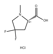 (S)-4,4-Difluoro-1-methylpyrrolidine-2-carboxylic acid hydrochloride Structure