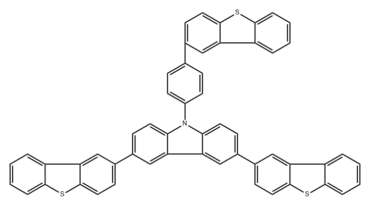 3,6-Bis(2-dibenzothienyl)-9-[4-(2-dibenzothienyl)phenyl]-9H-carbazole Structure