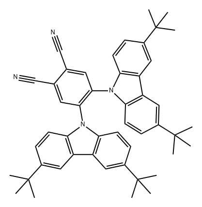 4,5-bis(3,6-di-tert-butyl-9H-carbazol-9-yl)phthalonitrile Structure