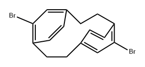 Tricyclo[8.2.2.24,7]hexadeca-4,6,10,12,13,15-hexaene, 5,11-dibromo-, stereoisomer Structure