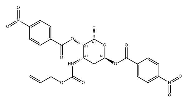 2,3,6-Trideoxy-3-[[(2-propenyloxy)carbonyl]amino]-alpha-L-lyxo-hexopyranose 1,4-bis(4-nitrobenzoate) 구조식 이미지