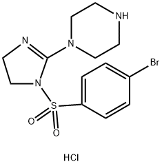 1-(1-((4-bromophenyl)sulfonyl)-4,5-dihydro-1H-imidazol-2-yl)piperazine hydrochloride Structure