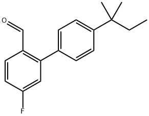 4'-(1,1-Dimethylpropyl)-5-fluoro[1,1'-biphenyl]-2-carboxaldehyde Structure