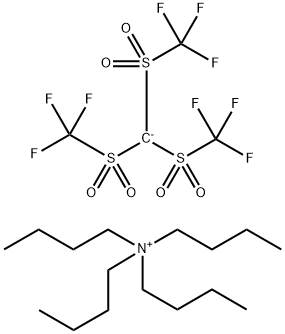 Tetra-n-butyl ammonium tris(trifluoromethyl sulfonyl) methide Structure