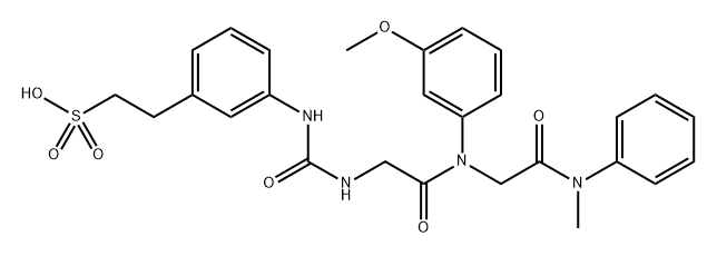 Glycinamide, N-[[[3-(2-sulfoethyl)phenyl]amino]carbonyl]glycyl-N2-(3-methoxyphenyl)-N-methyl-N-phenyl- (9CI) Structure